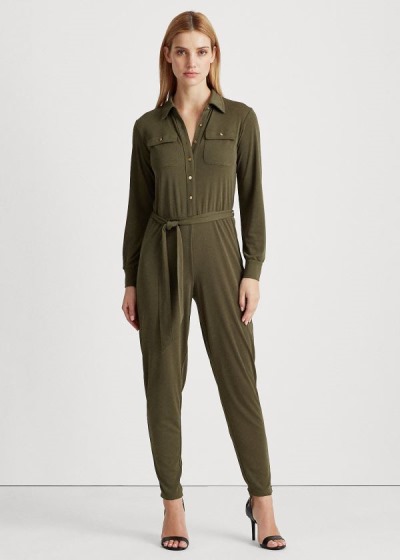 Ralph Lauren Buttoned Jersey Jumpsuit Dame Danmark (NXDAF5241)